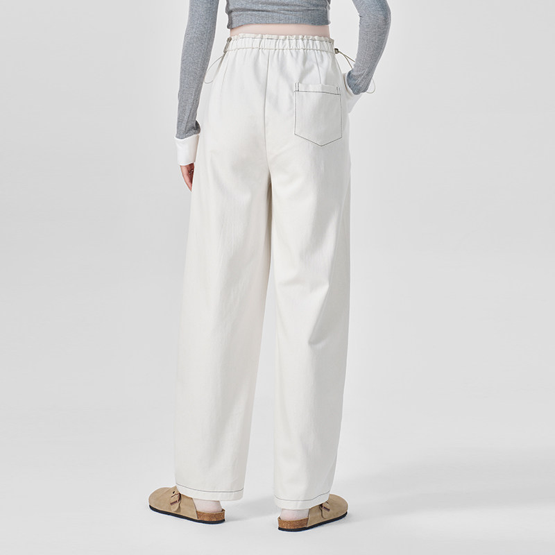 MASANON孕妇裤春秋外穿2026新款白色天丝弯刀裤休闲小个子直筒裤,淘宝优惠券,粉丝福利购,淘宝优惠卷