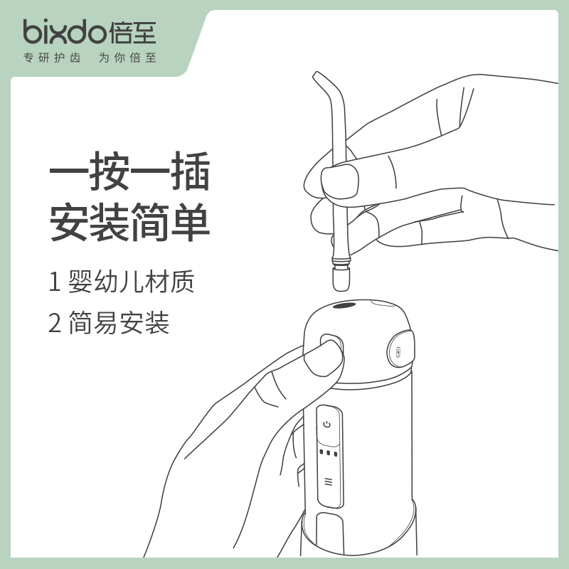 bixdo倍至胶囊冲牙器家用便携式电动洁牙洗牙水牙线标准正畸喷头-图2