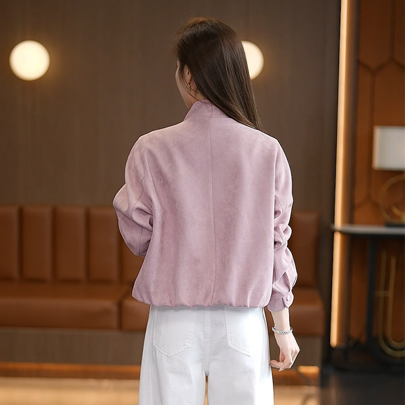 短款立领麂皮绒小外套宽松休闲夹克上衣2026女春季新款拉链开衫,淘宝优惠券,粉丝福利购,淘宝优惠卷