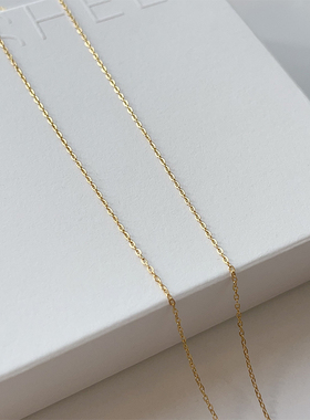 OPs美国进口14K包金精致穿针式万能链路路通挂吊坠项链洗澡可戴