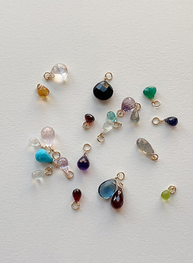 OPs天然石水晶水滴小吊坠