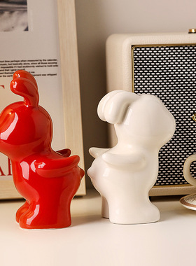 创意兔子情侣摆件新人结婚七夕