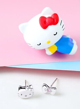 卡通可爱凯蒂猫耳钉饰品