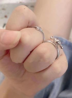 卡通玉桂狗开口戒指可爱