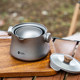 Дорожный чайный сервиз из чистого титана, походный чайный сервиз из титанового сплава, портативный чайник, палочки для еды, чашка, двухслойный титановый чайный сервиз с защитой от ожогов
