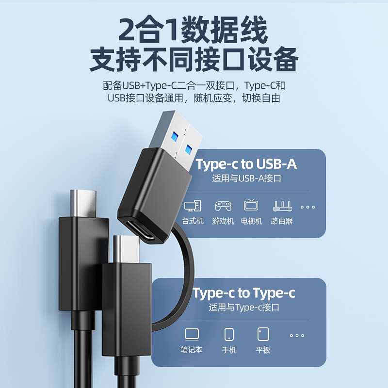 优越者m.2固态硬盘盒NVMe/SATA双协议笔记本外接SSD移动硬盘转usb-图3