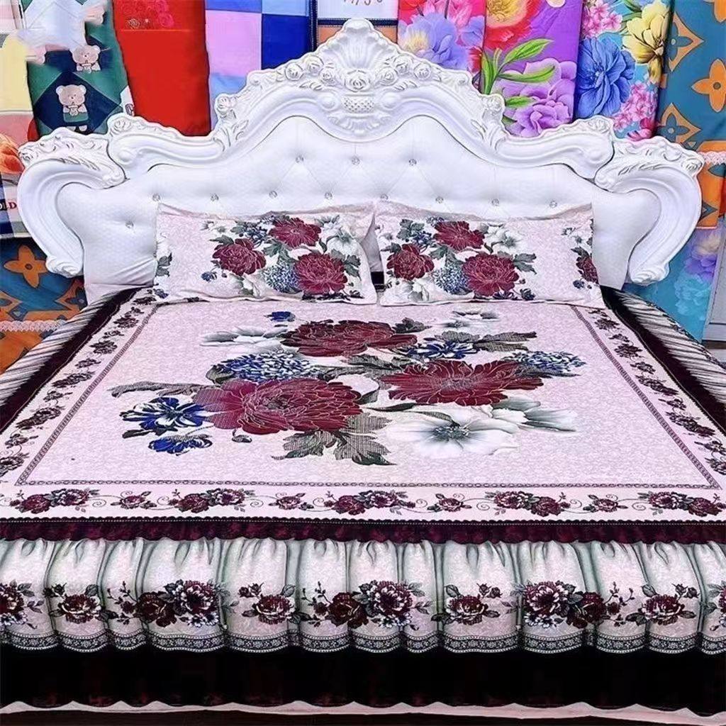 新款国民床单双人全包围仿床裙3D立体加厚磨毛床笠四季通用,淘宝优惠券,粉丝福利购,淘宝优惠卷