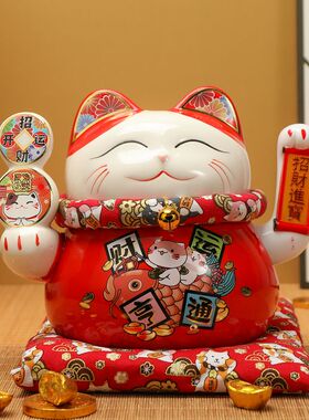 电动摇手招财猫摆件大小