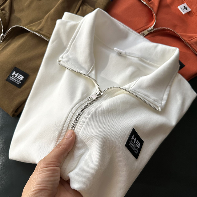 ເສື້ອຢືດແຂນສັ້ນ POLO collar ຝ້າຍບໍລິສຸດ / ແພຝ້າຍບໍລິສຸດ