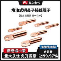 National standard DT-16-35-70-95-185-240 blocked oil copper nose red copper wiring terminal cable connector wire ear