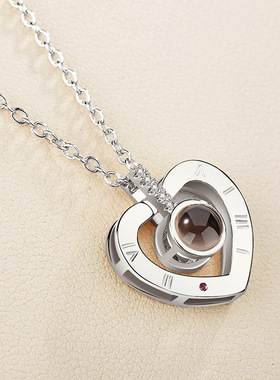 跨境热销投影项链100种语言我爱