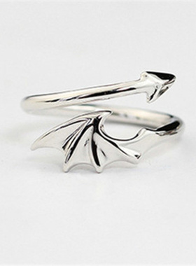 天使与恶魔戒指男女情侣对戒学生