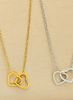 爱心项链女ins锁骨链耐拉力原宿