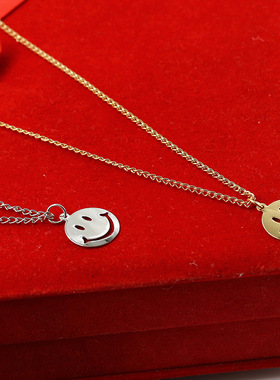 韩版百搭配饰小清新表情包项链可