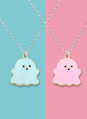 新款个性黑白幽灵项链ins甜酷创