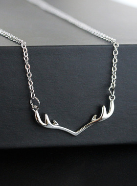 一鹿有你项链女小鹿角锁骨链韩版