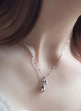 韩版女款磨沙面实心立体可爱喵星