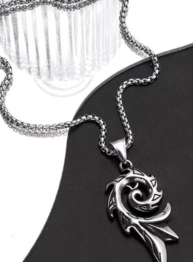 韩版嘻哈项链女ins凤凰火焰吊坠