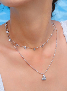 【侯允儿限定】MAKIIMAKII 爱心叶片套链项链锁骨链吊坠小众高级