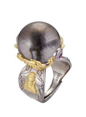 扎基拉姆白水晶球戒指JZ001