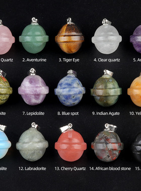 天然水晶星球吊坠银河系行星饰品