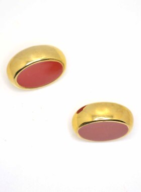 中古首饰 napier红珐琅耳钉