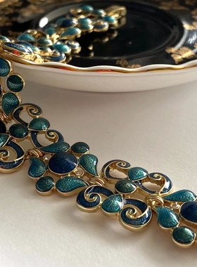 vintage 中古饰品首饰 naiper 彩色珐琅手链 （链长18—19cm）