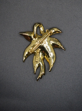 中古饰品 gerrys 金色棕榈树胸针吊坠两用款  成色新
