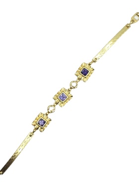 中古 紫色宝石手链 无标 质感好 手围18cm 不退换