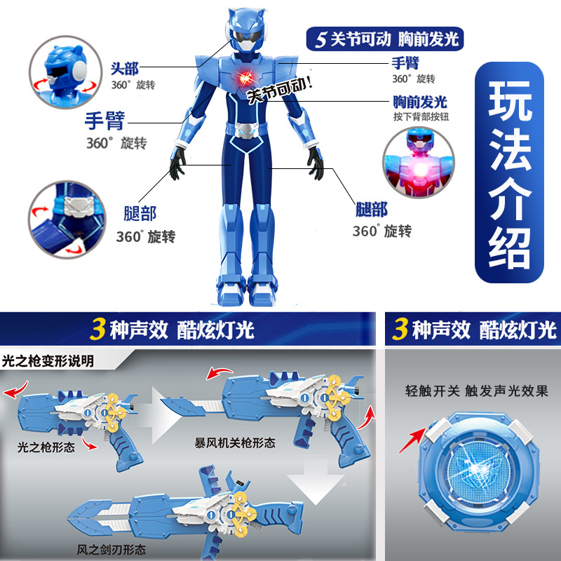 迷你特工队x变形枪武器玩具机甲弗特雷塞米福特男孩光之枪剑S儿童 - 图1