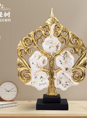 泰式工艺品泰国实木菩提叶佛摆件