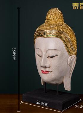 东南亚风格金箔佛头挂件
