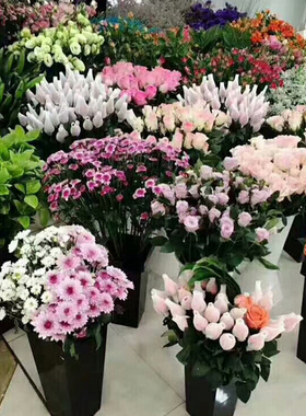 鲜花桶花桶花店塑料质黑色方形