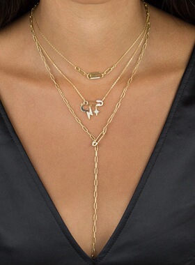 跨境热卖新款回行针多层项链星星月亮组合锁骨链ins流行叠带套链