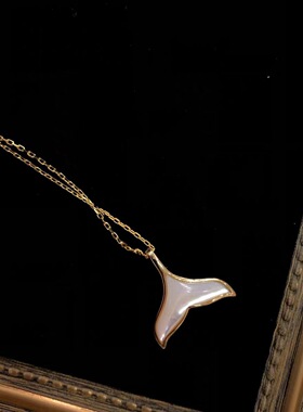 925银人鱼尾贝壳项链女国潮气质鱼你相遇网红锁骨链饰品生日礼物