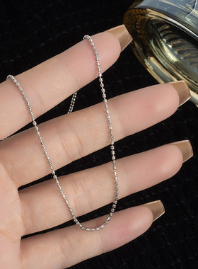 S925纯银钻石链意大利百搭高级感万能调节长度豆豆切割锁骨项链女