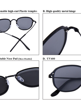 简约百搭太阳镜金属米钉时尚穿搭出游防紫外线温州太阳镜