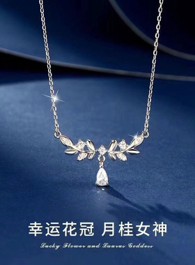 999纯银麦穗项链女款高级感轻奢小众2024新款银饰毛衣链生日礼物