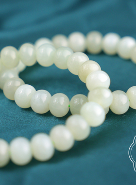 观檀 和田玉浅晴水算盘珠手串女玉石手链90097（多样性发其一）