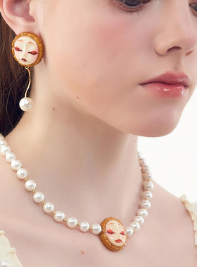 幻物黑白女巫原创珍珠母贝项链