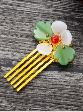 古风琉璃花瓣旗袍汉服cos发饰品