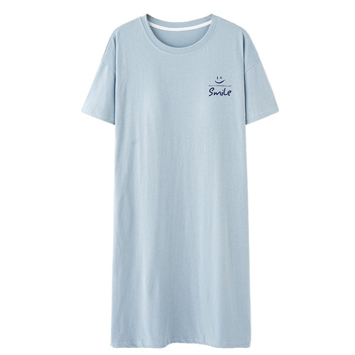 高级感带胸垫睡衣夏天纯棉睡裙夏季女生一体式免穿文胸家居服裙子 - 图3