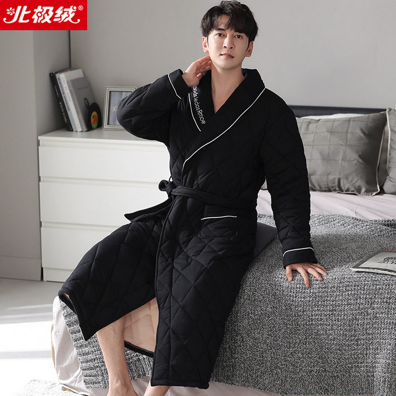2025年睡袍男士冬季三层加厚长款纯棉夹棉睡衣浴袍宽松大码可外穿,淘宝优惠券,粉丝福利购,淘宝优惠卷