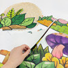 Kindergarten environmental decoration primary school blackboard cultural theme wall stickers felt grass border fence layout supplies