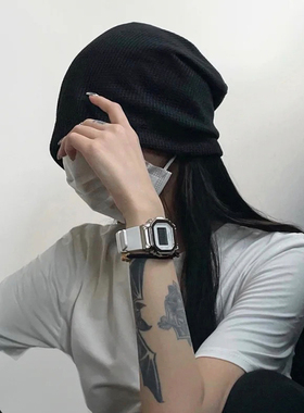 网红堆堆潮人街拍时髦自闭帽子