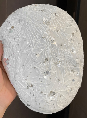 春夏季新款亮片前进贝雷帽显脸小