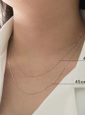 清仓无坠项链纯银女时尚百搭银饰