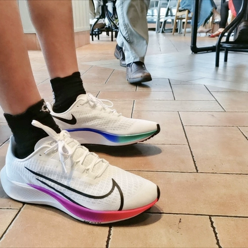 Nike/nike Zoom Pegasus 37 Pegasus Rainbow Rainbow Mens Women's Sports Sports Leisure Roisure BQ9646-103