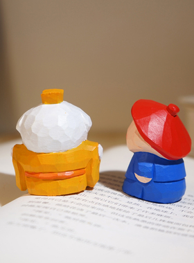 手工木雕小摆件狗官狗皇帝