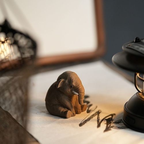 紫砂茶宠|吉祥小象茶玩茶盘茶几茶桌可养装饰工艺品精品小摆件 - 图3